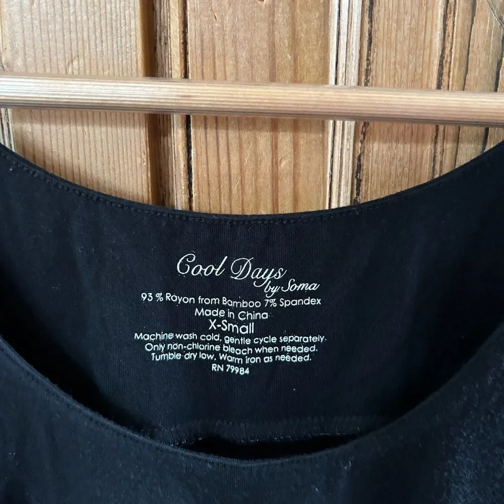Cool‎ Days by Soma XS Black Sleep Dress Tank Top Bamboo Cooling Material